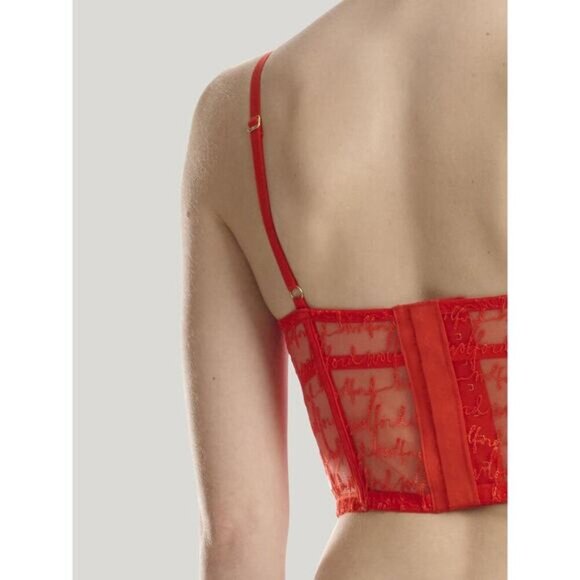 NWT WOLFORD Logo Obsessed Bustier Sz 34B Red Glow - Picture 4 of 11